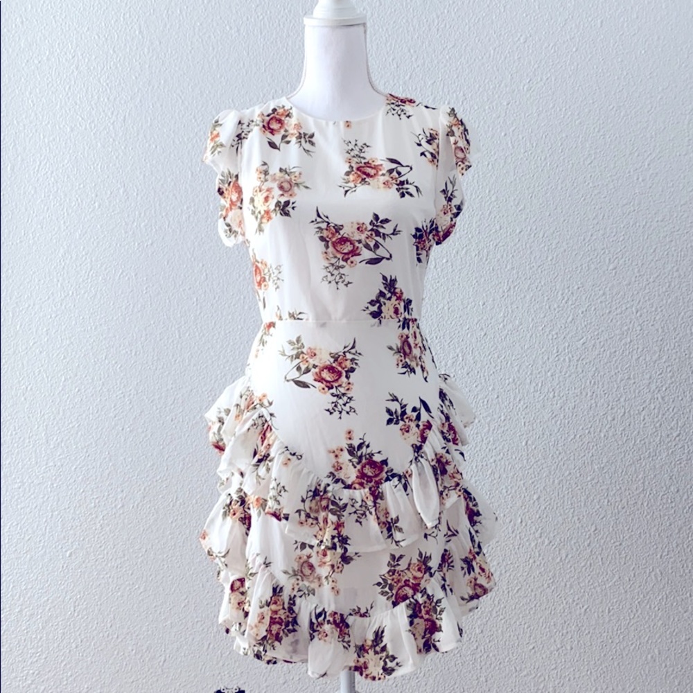 OFFERS ACCEPTED Floral Ruffle Dress